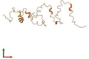 AlphaFold protein structure predicition of Human Recombinant KRTAP4-4 Protein, UniprotID Q9BYR3