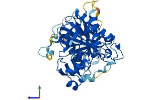 AlphaFold protein structure predicition of Mouse Recombinant Gdpgp1 Protein, UniprotID Q3TLS3