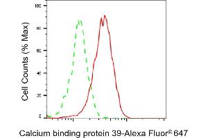 Flow cytometric analysis of Calcium binding protein 39 expression in HepG2 cells using Calcium binding protein 39 antibody (ABIN7797828), 1:2,000). (Recombinant CAB39 anticorps)