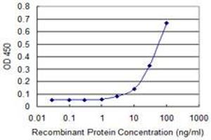 Detection limit for recombinant GST tagged YES1 is approximately 10ng/ml as a capture antibody. (YES1 anticorps  (AA 1-543))