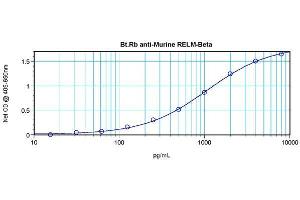 Sandwich ELISA using RELM beta antibody (RETNLB anticorps  (Biotin))