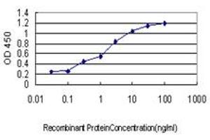 Detection limit for recombinant GST tagged PBX1 is approximately 0.