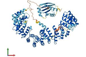 AlphaFold protein structure predicition of Human Recombinant AP4B1 Protein, UniprotID Q9Y6B7