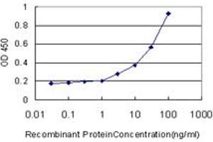 Detection limit for recombinant GST tagged SPP1 is approximately 1ng/ml as a capture antibody.