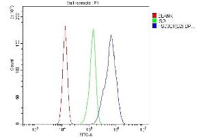 Flow Cytometry analysis of CACO-2 cells using anti-HSD3B1 antibody (ABIN7600266).