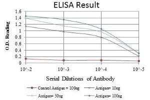 Red: Control Antigen (100 ng), Purple: Antigen (10 ng), Green: Antigen (50 ng), Blue: Antigen (100 ng),