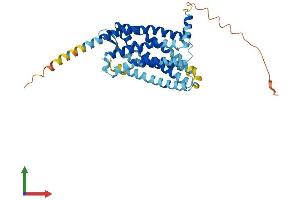 AlphaFold protein structure predicition of Mouse Recombinant Cxcr6 Protein, UniprotID Q9EQ16