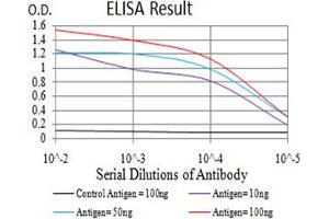 Black line: Control Antigen (100 ng);Purple line: Antigen (10ng); Blue line: Antigen (50 ng); Red line:Antigen (100 ng)