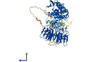 AlphaFold protein structure predicition of Human Recombinant IVNS1ABP Protein, UniprotID Q9Y6Y0