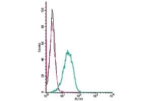 Cell surface detection of DAT by indirect flow cytometry in live intact mouse J774 macrophage cells: (black line) Cells.