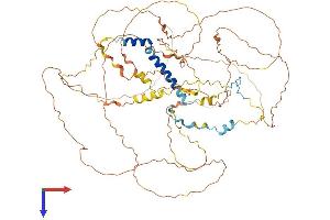 AlphaFold protein structure predicition of Human Recombinant PPP1R15A Protein, UniprotID O75807