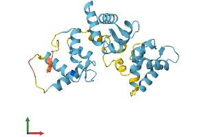 AlphaFold protein structure predicition of Human Recombinant CALB2 Protein, UniprotID P22676