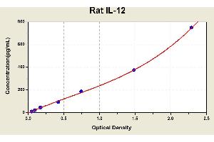 Diagramm of the ELISA kit to detect Rat 1 L-12with the optical density on the x-axis and the concentration on the y-axis. (IL12B Kit ELISA)