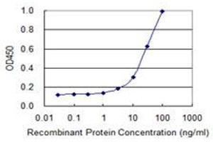 Detection limit for recombinant GST tagged TMOD3 is 1 ng/ml as a capture antibody.