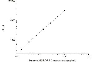 Typical standard curve (Adiponectin Receptor 2 Kit CLIA)