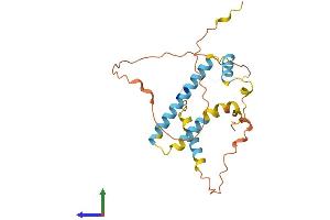 AlphaFold protein structure predicition of Mouse Recombinant Eid2 Protein, UniprotID Q6X7S9