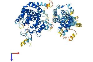AlphaFold protein structure predicition of Mouse Recombinant Sgsm3 Protein, UniprotID Q8VCZ6