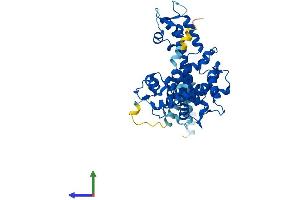 AlphaFold protein structure predicition of Human Recombinant PPP2R3C Protein, UniprotID Q969Q6