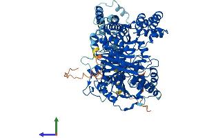 AlphaFold protein structure predicition of Human Recombinant CPT1C Protein, UniprotID Q8TCG5