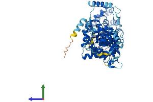 AlphaFold protein structure predicition of Mouse Recombinant Ric8a Protein, UniprotID Q3TIR3