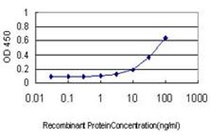 Detection limit for recombinant GST tagged KPNA1 is approximately 1ng/ml as a capture antibody.