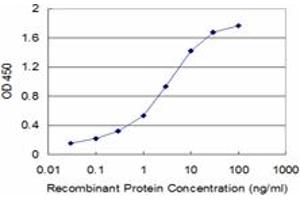 Detection limit for recombinant GST tagged CALML3 is approximately 0. (CALML3 anticorps  (AA 1-149))