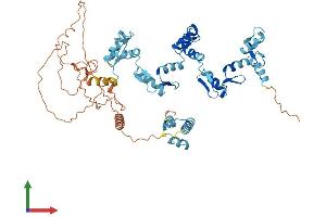 AlphaFold protein structure predicition of Human Recombinant ZNF37A Protein, UniprotID P17032