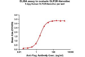 Elisa plates were pre-coated with Flag Tag R-Nanodisc (0.