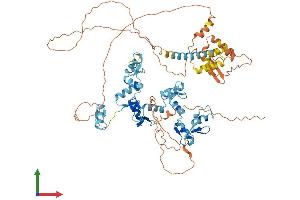 AlphaFold protein structure predicition of Human Recombinant GZF1 Protein, UniprotID Q9H116