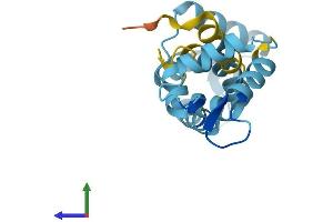 AlphaFold protein structure predicition of Mouse Recombinant Cabp5 Protein, UniprotID Q9JLK3