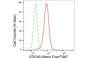 Flow cytometric analysis of CDC40 expression in HT- cells using CDC40 antibody (ABIN7798012), 1:2,000).