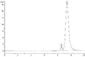 The purity of Biotinylated Cynomolgus CD161 is greater than 95 % as determined by SEC-HPLC.