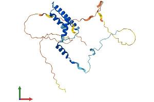 AlphaFold protein structure predicition of Human Recombinant TAF9B Protein, UniprotID Q9HBM6