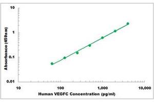 Representative Standard Curve (VEGFC Kit ELISA)