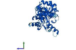 AlphaFold protein structure predicition of Human Recombinant GDPD1 Protein, UniprotID Q8N9F7