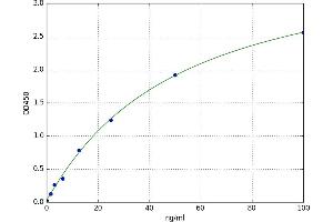 A typical standard curve (Intestinal Alkaline Phosphatase Kit ELISA)