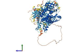 AlphaFold protein structure predicition of Human Recombinant ABR Protein, UniprotID Q12979