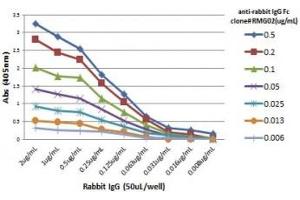 ELISA Titration: the plate was coated with different amounts of rabbit IgG.