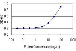 Sandwich ELISA detection sensitivity ranging from 3 ng/mL to 100 ng/mL. (PCK1 (Humain) Matched Antibody Pair)