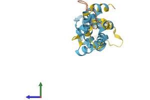 AlphaFold protein structure predicition of Mouse Recombinant Pycard Protein, UniprotID Q9EPB4