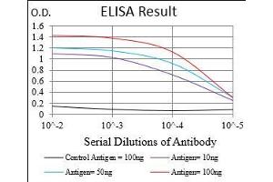 Black line: Control Antigen (100 ng), Purple line: Antigen(10 ng), Blue line: Antigen (50 ng), Red line: Antigen (100 ng),