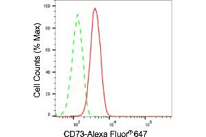 Flow cytometric analysis of CD73 expression in HepG2 cells using CD73 antibody (ABIN7797429), 1:2,000). (Recombinant CD73 anticorps)