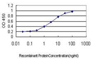 Detection limit for recombinant GST tagged TFDP3 is approximately 0. (TFDP3 anticorps  (AA 1-100))