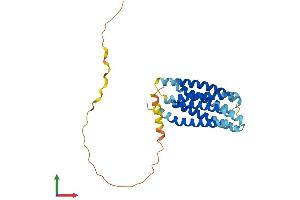 AlphaFold protein structure predicition of Mouse Recombinant Tmem163 Protein, UniprotID Q8C996