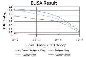 Red: Control Antigen (100 ng), Purple: Antigen (10 ng), Green: Antigen (50 ng), Blue: Antigen (100 ng),