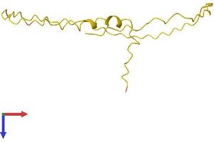 AlphaFold protein structure predicition of Human Recombinant PTMA Protein, UniprotID P06454