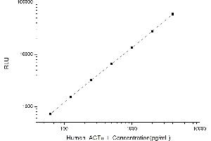 Typical standard curve (Actin Kit CLIA)
