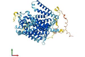 AlphaFold protein structure predicition of Mouse Recombinant Slc7a1 Protein, UniprotID Q09143
