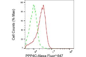 Flow cytometric analysis of PPP4C expression in HAP-1 cells using PPP4C antibody (ABIN7800027), 1:2,000). (PPP4C anticorps)