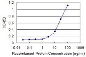 Detection limit for recombinant GST tagged RCN1 is 1 ng/ml as a capture antibody.